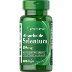 Puritan's Pride Absorbable Selenium 200 mg, 100 капсул