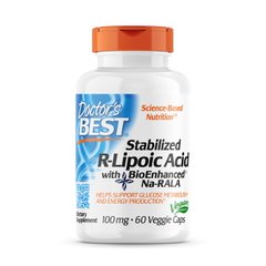 Doctor's Best Stabilized R-Lipoic Acid 100 mg, 60 вегакапсул