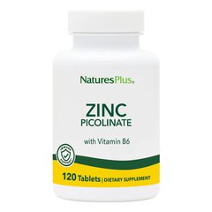 Natures Plus Zinc Picolinate Vitamin B6, 120 таблеток