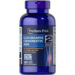 Puritan's Pride Chondroitin Glucosamine MSM 2 Per Day Formula, 180 каплет
