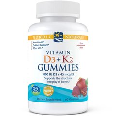 Nordic Naturals Vitamin D3+K2 Gummies, 60 желеєк