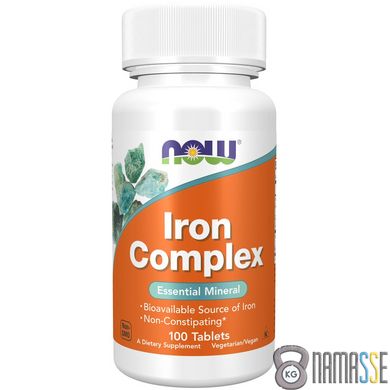 NOW Iron Complex, 100 таблеток