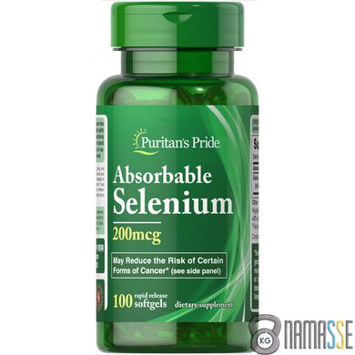 Puritan's Pride Absorbable Selenium 200 mg, 100 капсул