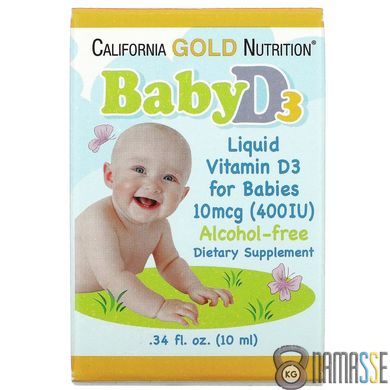 California Gold Nutrition Baby Vitamin D3 400 IU, 10 мл