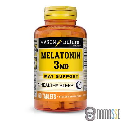 Mason Natural Melatonin 3 mg, 60 таблеток