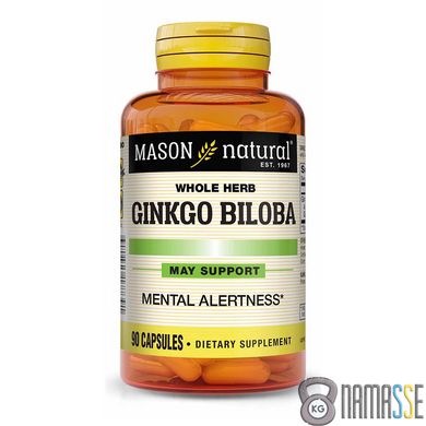 Mason Natural Whole Herb Ginkgo Biloba, 90 капсул