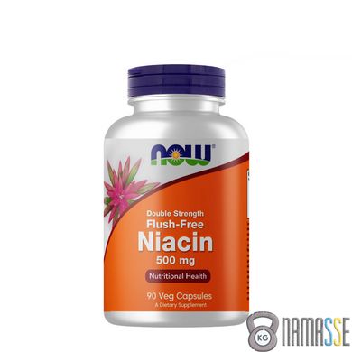 NOW Flush-Free Niacin 500 mg, 90 вегакапсул