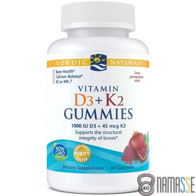 Nordic Naturals Vitamin D3+K2 Gummies, 60 желеєк