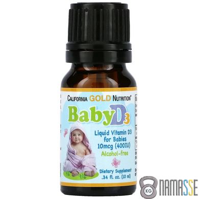 California Gold Nutrition Baby Vitamin D3 400 IU, 10 мл