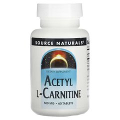 Source Naturals Acetyl L-Carnitine 500 mg, 60 таблеток
