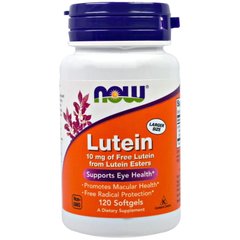 NOW Lutein 10 mg, 120 капсул