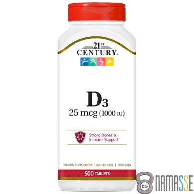 21st Century Vitamin D3 25 mcg, 500 таблеток