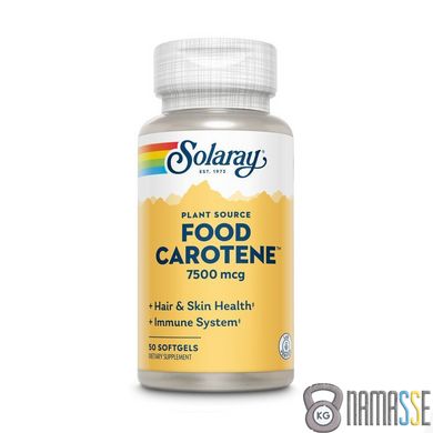 Solaray Food Carotene 7500 mcg, 50 капсул