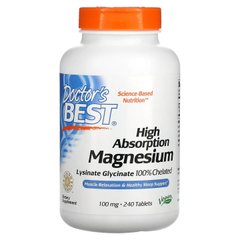 Doctor's Best Magnesium 100 mg High Absorption, 240 таблеток
