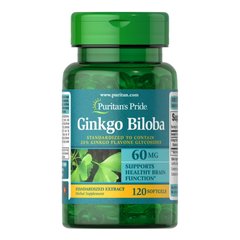Puritan's Pride Ginkgo Biloba 60 mg, 120 капсул
