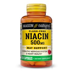 Mason Natural Niacin 500 mg Flush Free, 60 капсул