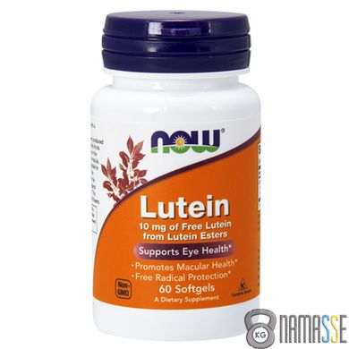 NOW Lutein 10 mg, 60 капсул