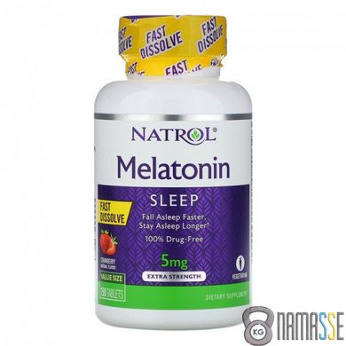 Natrol Melatonin 5mg Fast Dissolve, 150 таблеток - полуниця