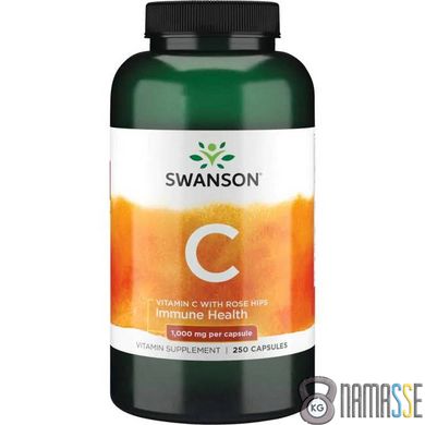 Swanson Vitamin C with Rose Hips 1000 mg, 250 капсул