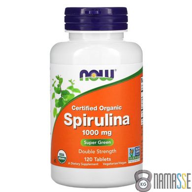 NOW Spirulina 1000 mg Certified Organic, 120 таблеток