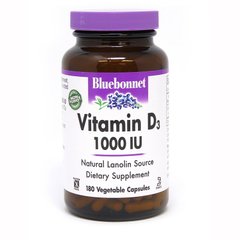 Bluebonnet Nutrition Vitamin D3 1000IU, 180 вегакапсул