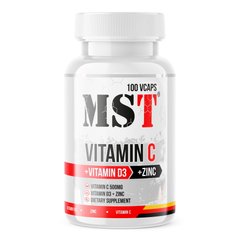 MST Vitamin C + D3 + Zinс, 100 вегакапсул