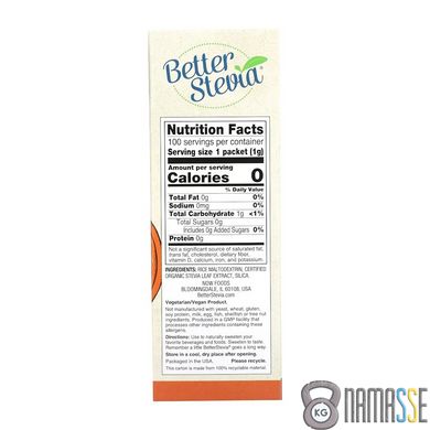 NOW Better Stevia Packets Original, 100 пакетиків