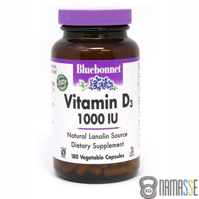 Bluebonnet Nutrition Vitamin D3 1000IU, 180 вегакапсул